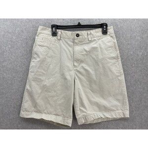 Lands' End Mens Solid Beige Chino Shorts Size 32 100% Cotton